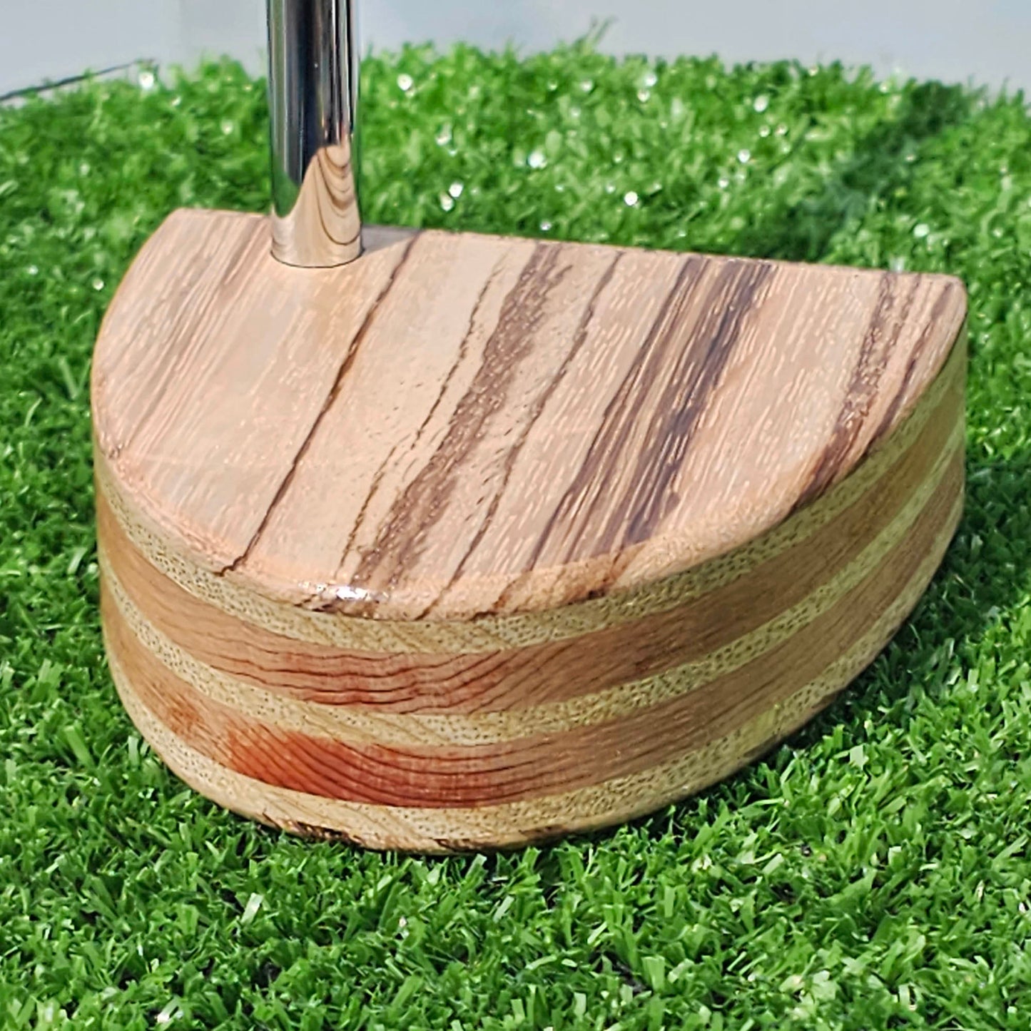 Zebrawood layered body wood blank putter for custom engraving