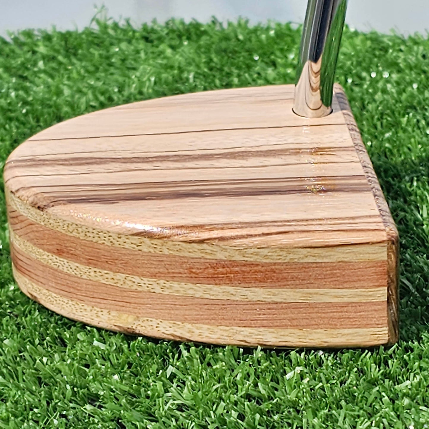 Zebrawood layered body wood blank putter for custom engraving