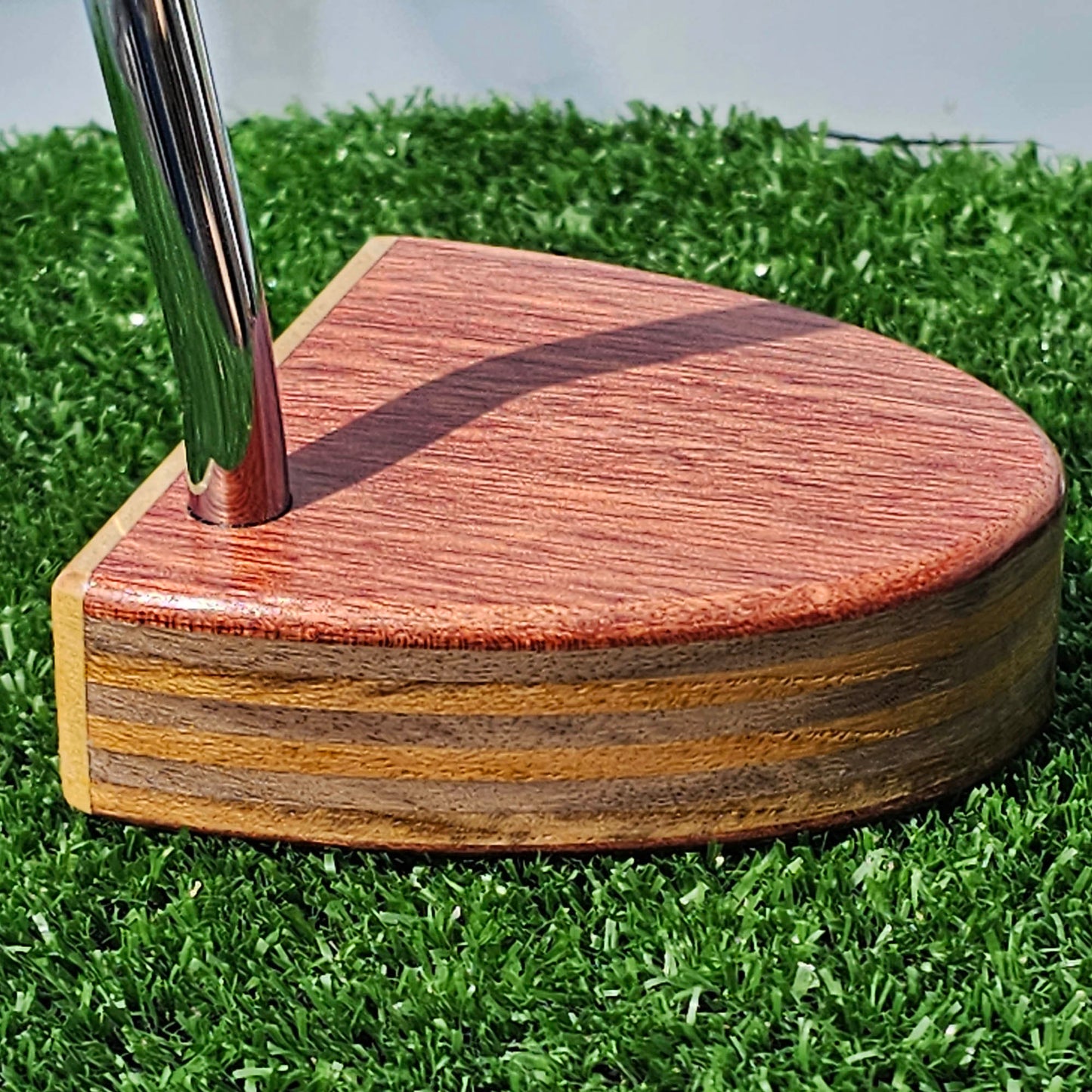 Bloodwood Yellowheart and various layered body blank putter for custom engraving