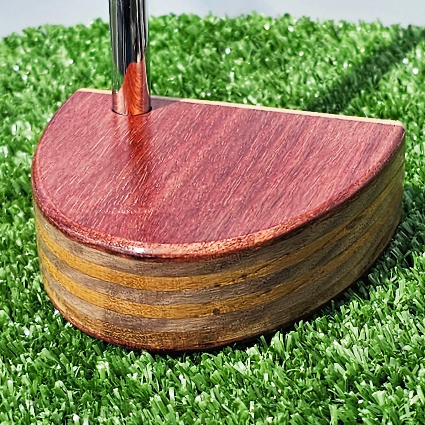 Bloodwood Yellowheart and various layered body blank putter for custom engraving