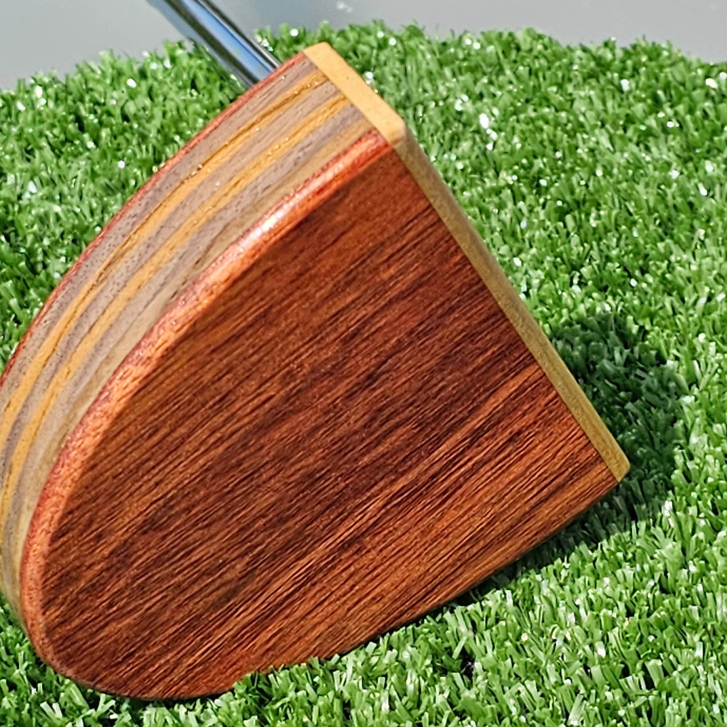 Bloodwood Yellowheart and various layered body blank putter for custom engraving