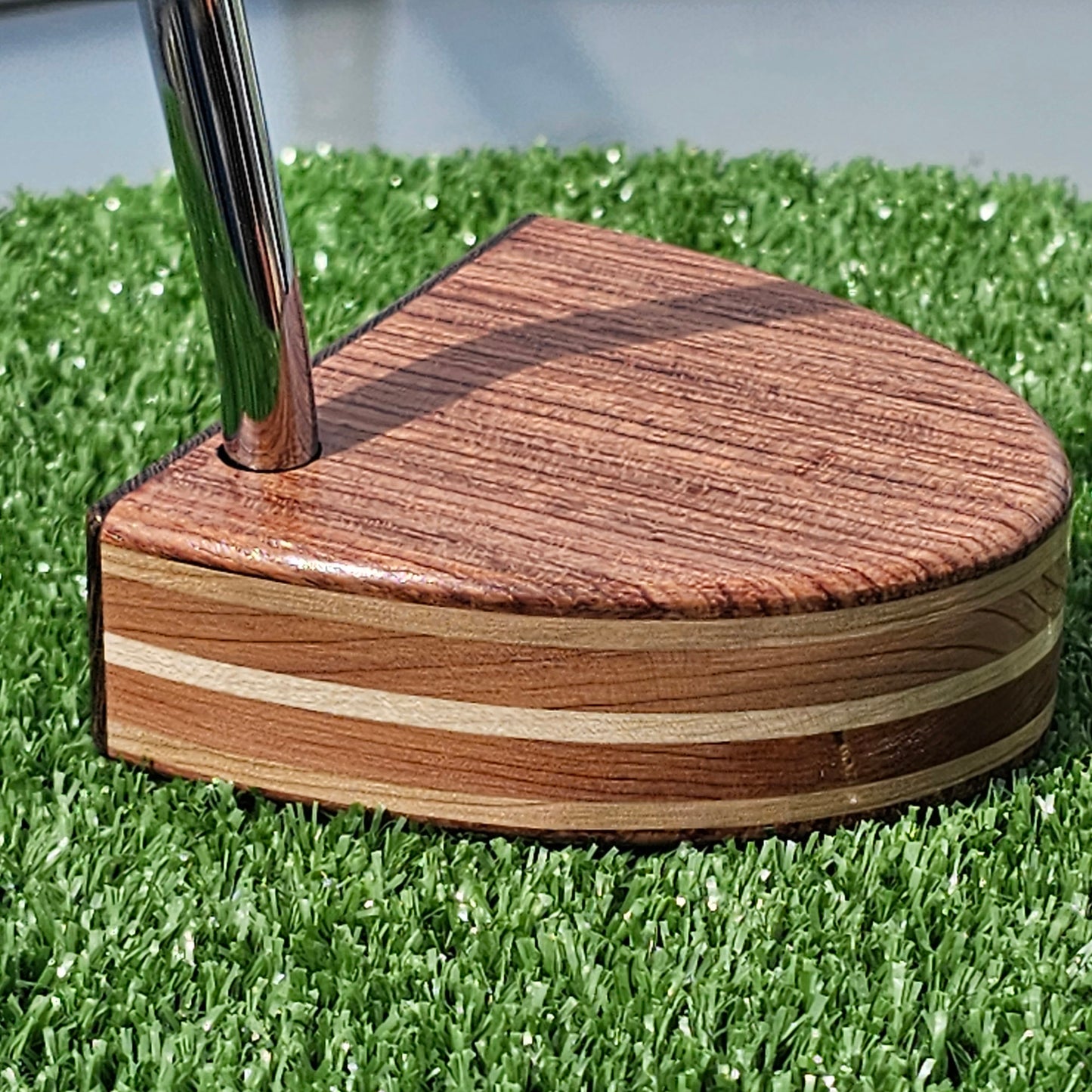 Babinga and Wenge wood with layered wood body wood blank putter for custom engraving