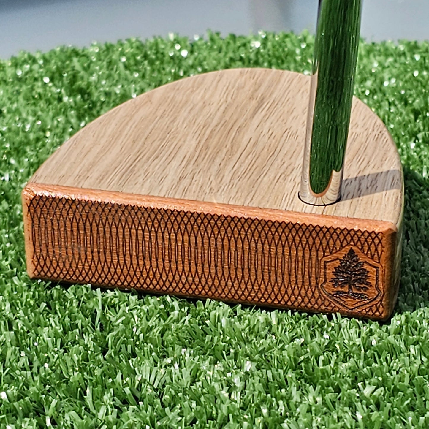 Black Limba and Osage Orange face layered wood body blank putter for custom engraving