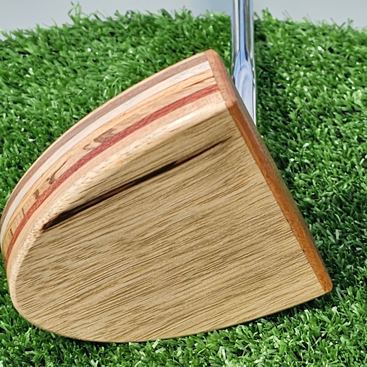 Black Limba and Osage Orange face layered wood body blank putter for custom engraving