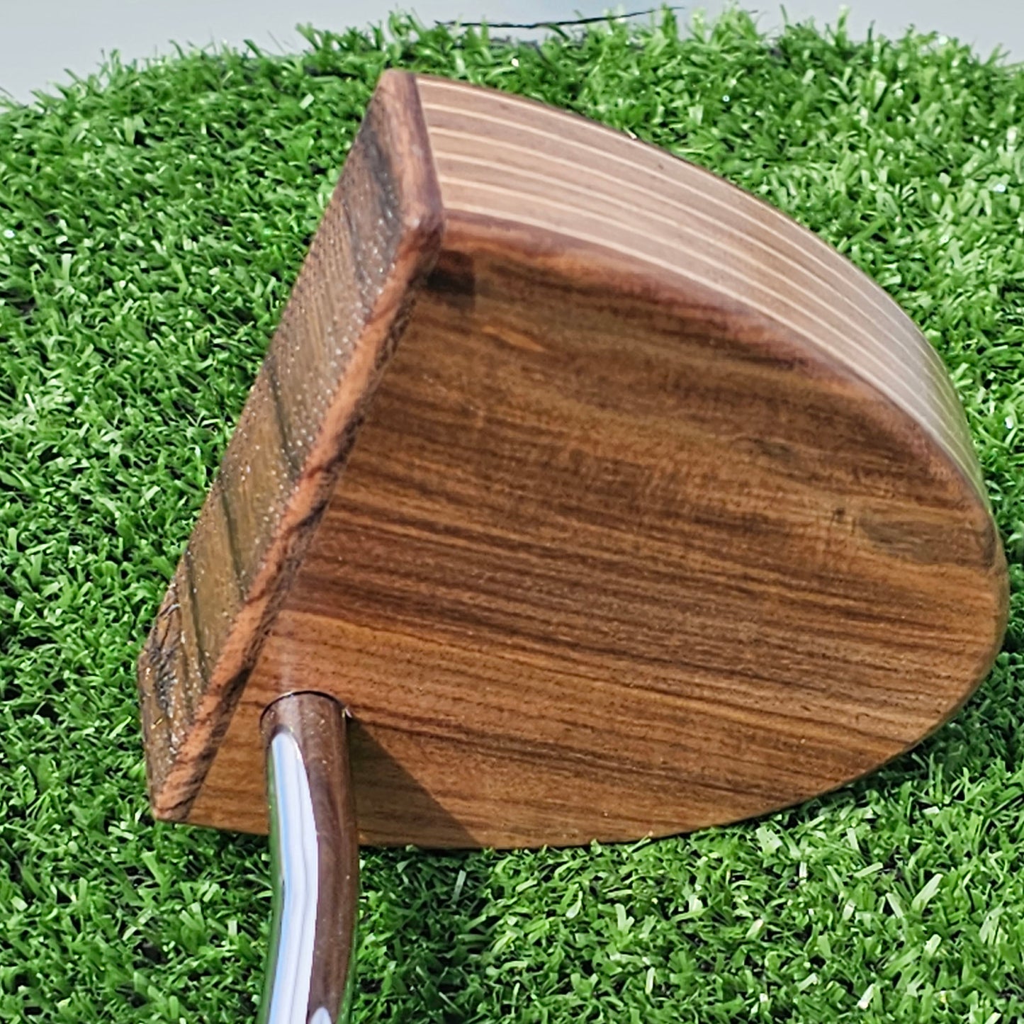 Rosewood and walnut layered body blank putter for custom engraving