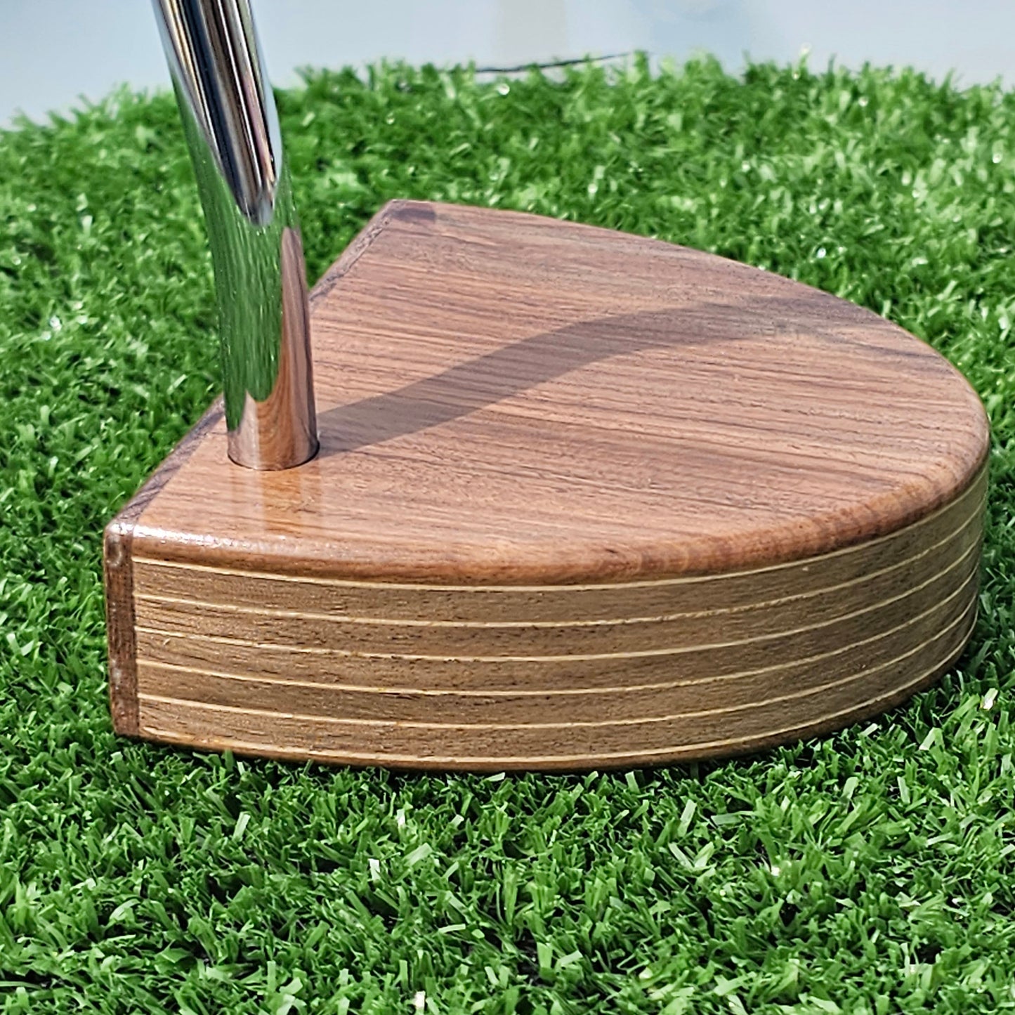 Rosewood and walnut layered body blank putter for custom engraving