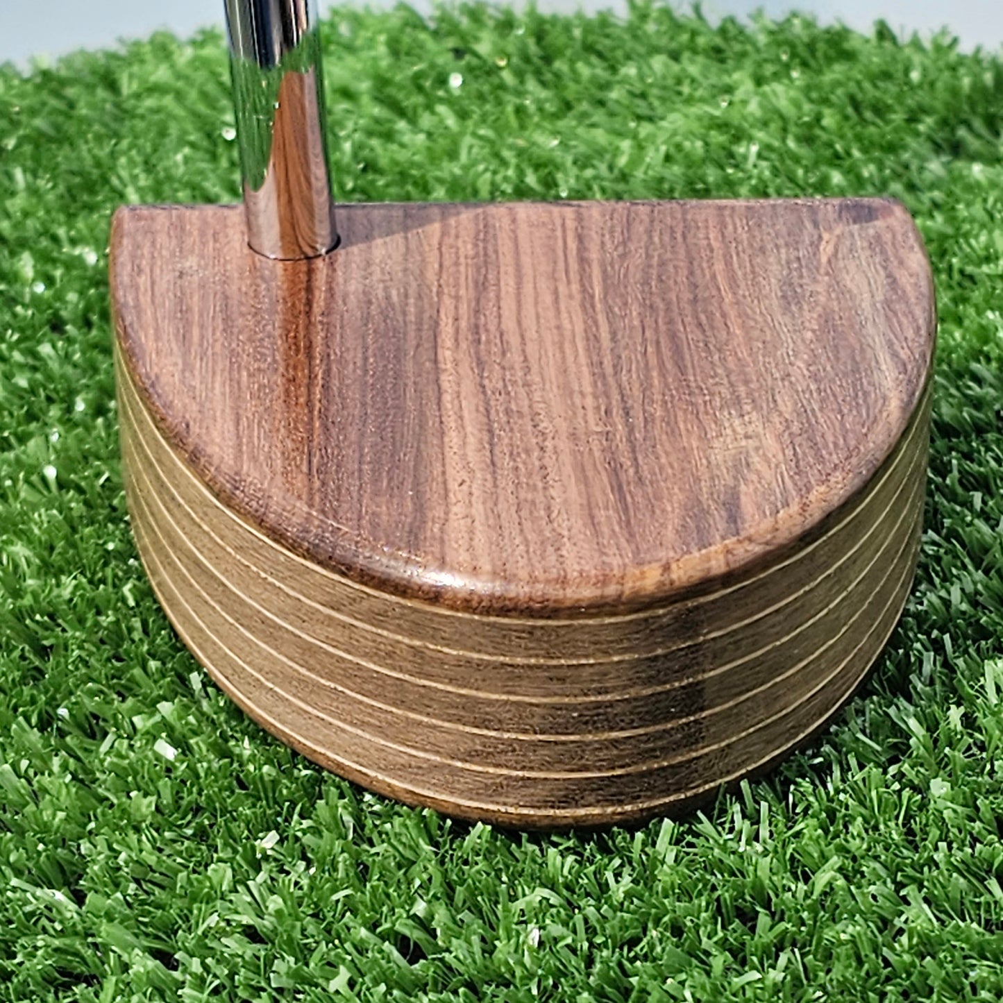 Rosewood and walnut layered body blank putter for custom engraving