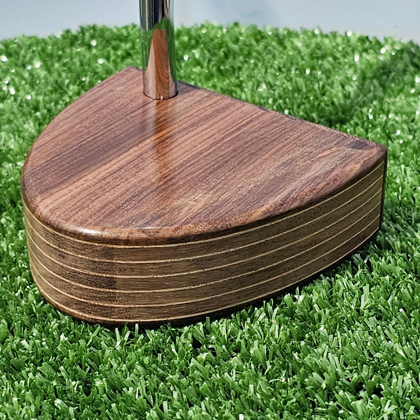 Rosewood and walnut layered body blank putter for custom engraving