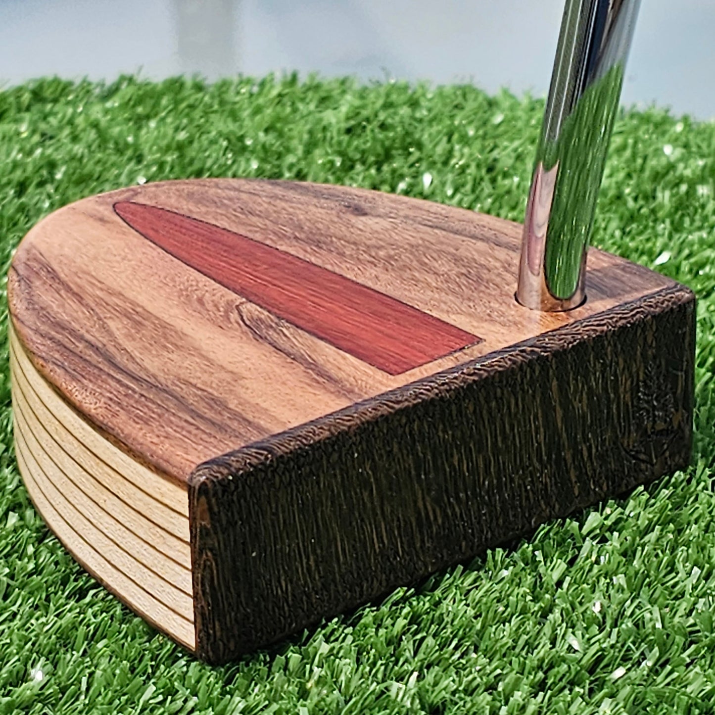 Rosewood Wenge and oak layered wood body wood blank putter for custom engraving