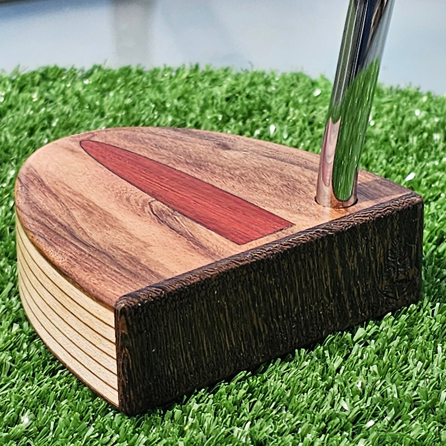 Rosewood Wenge and oak layered wood body wood blank putter for custom engraving