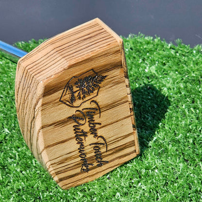 Zebrawood putter with fancy engraved top alignment features