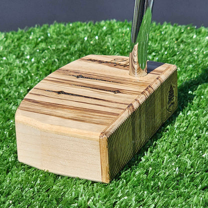 Zebrawood top and faceplate putter with Hard Maple body