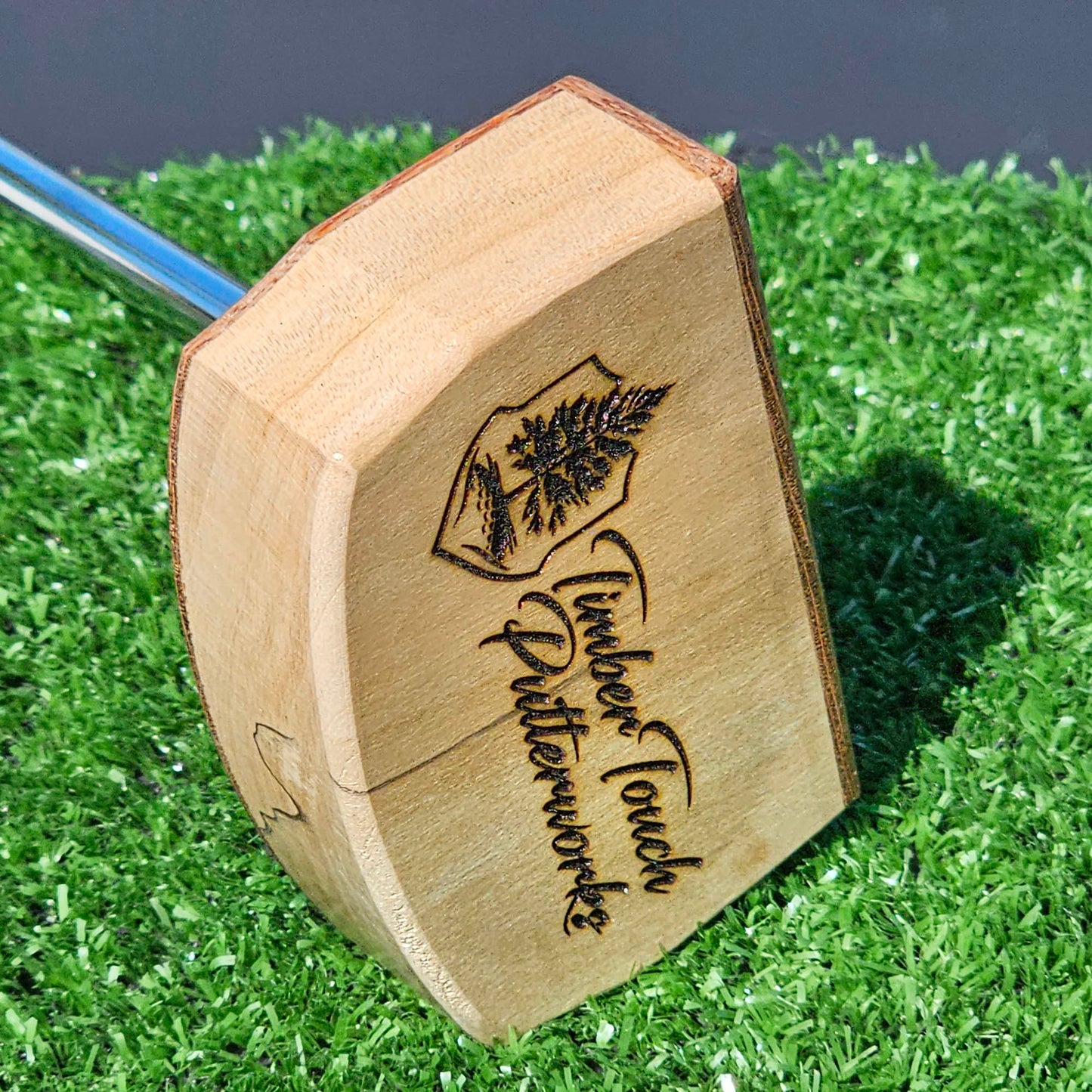 Lacewood top and faceplate putter with charactered Maple body