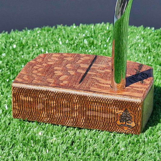 Lacewood top and faceplate putter with charactered Maple body