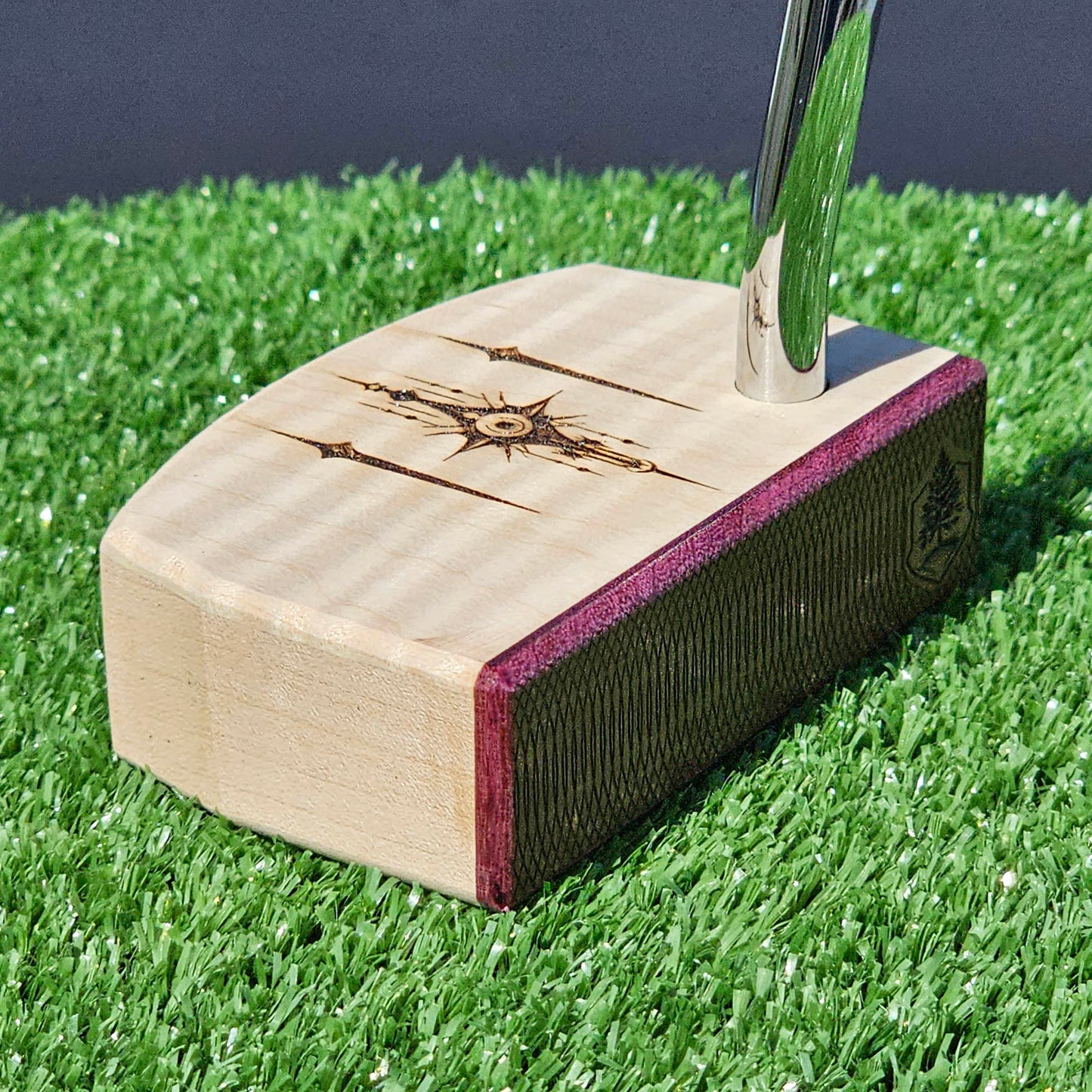 Curly Maple body putter with Purpleheart faceplate