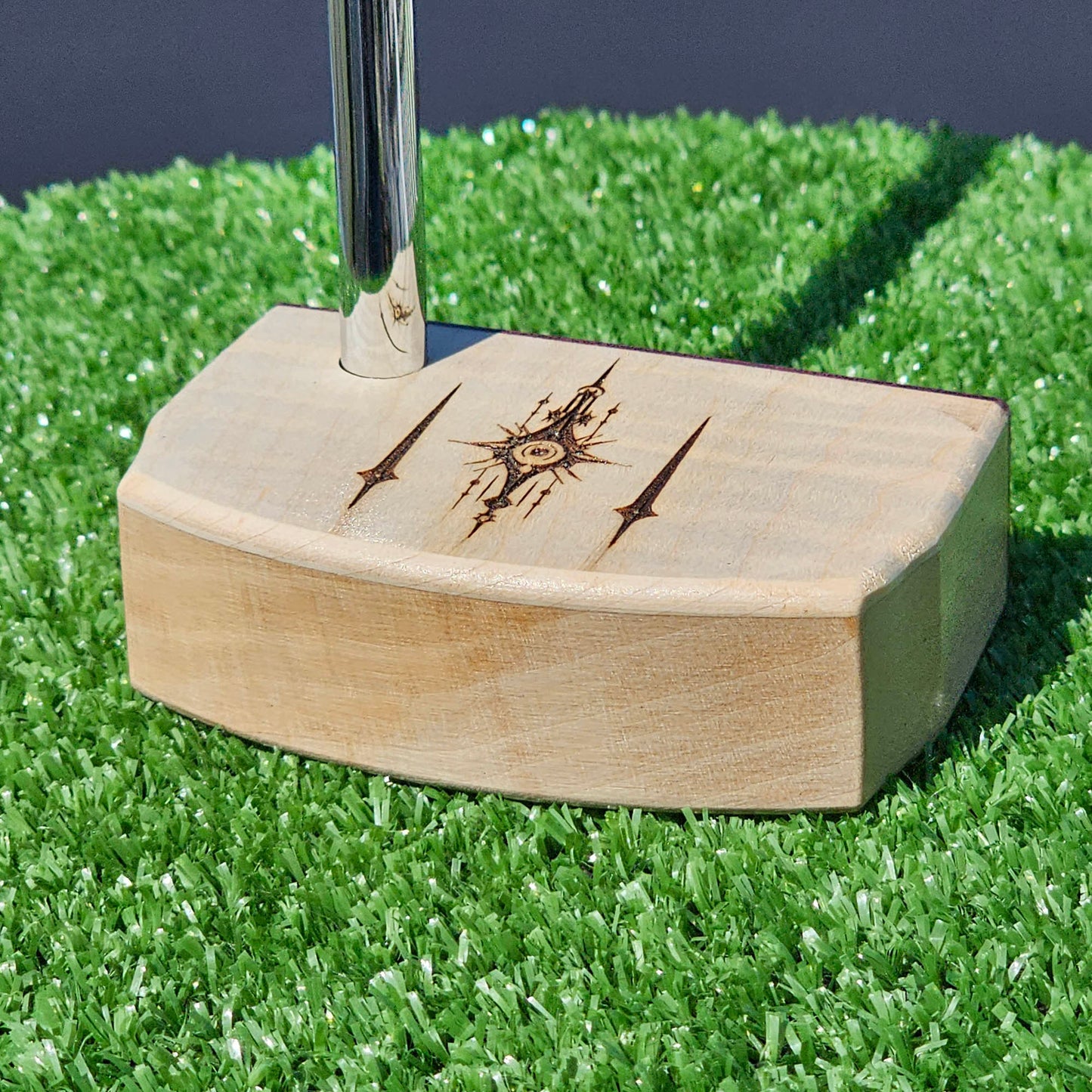 Curly Maple body putter with Purpleheart faceplate