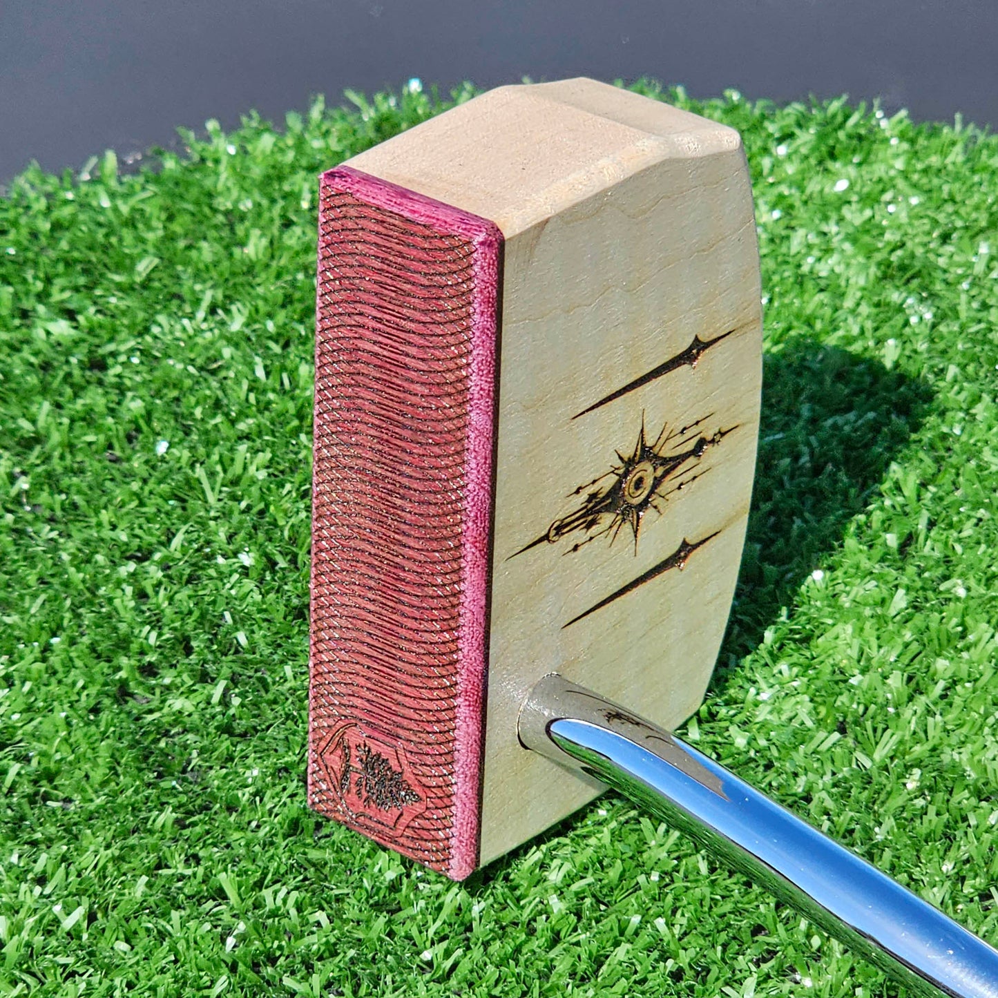 Curly Maple body putter with Purpleheart faceplate