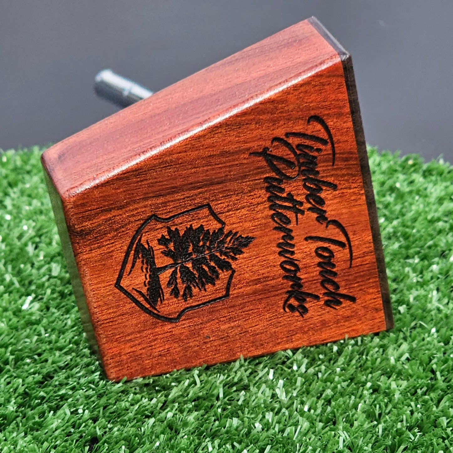 Bloodwood putter with Bubinga faceplate and inlay - Timberwolf style wood putter