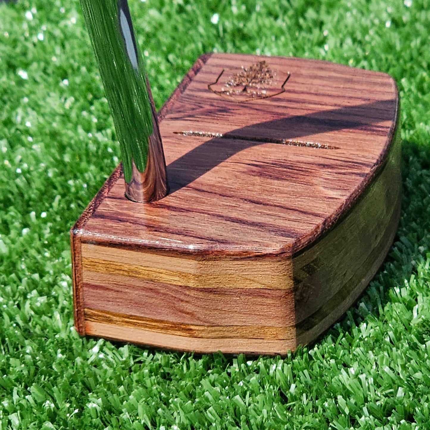 Bolivian Rosewood putter with Cedar and other exotic wood layers