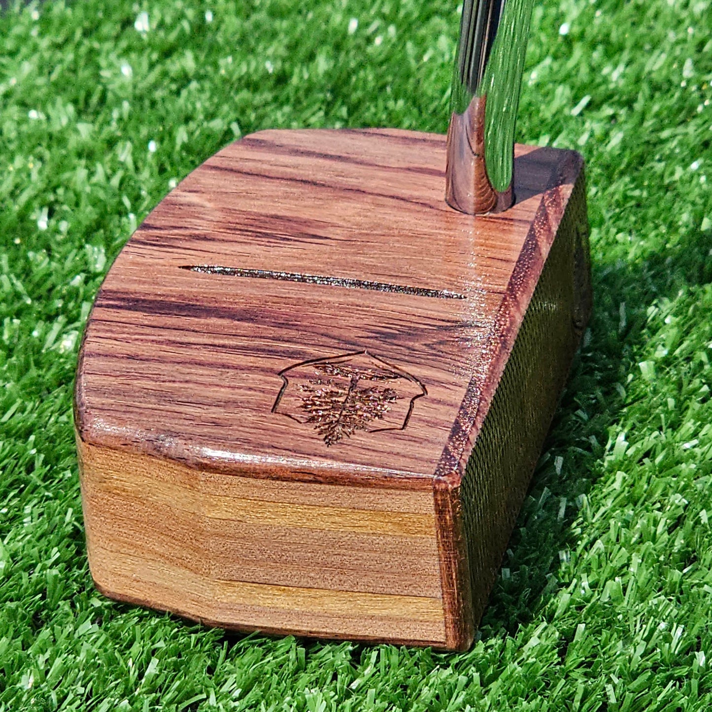 Bolivian Rosewood putter with Cedar and other exotic wood layers