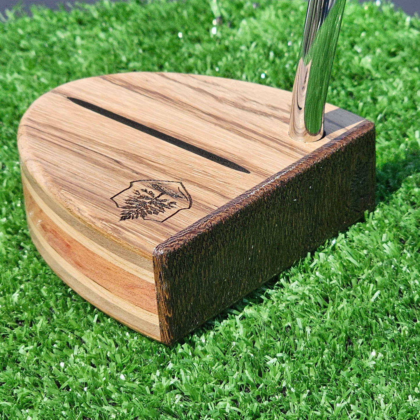 Zebrawood exotic wood Woodford putter with Cedar and layered body