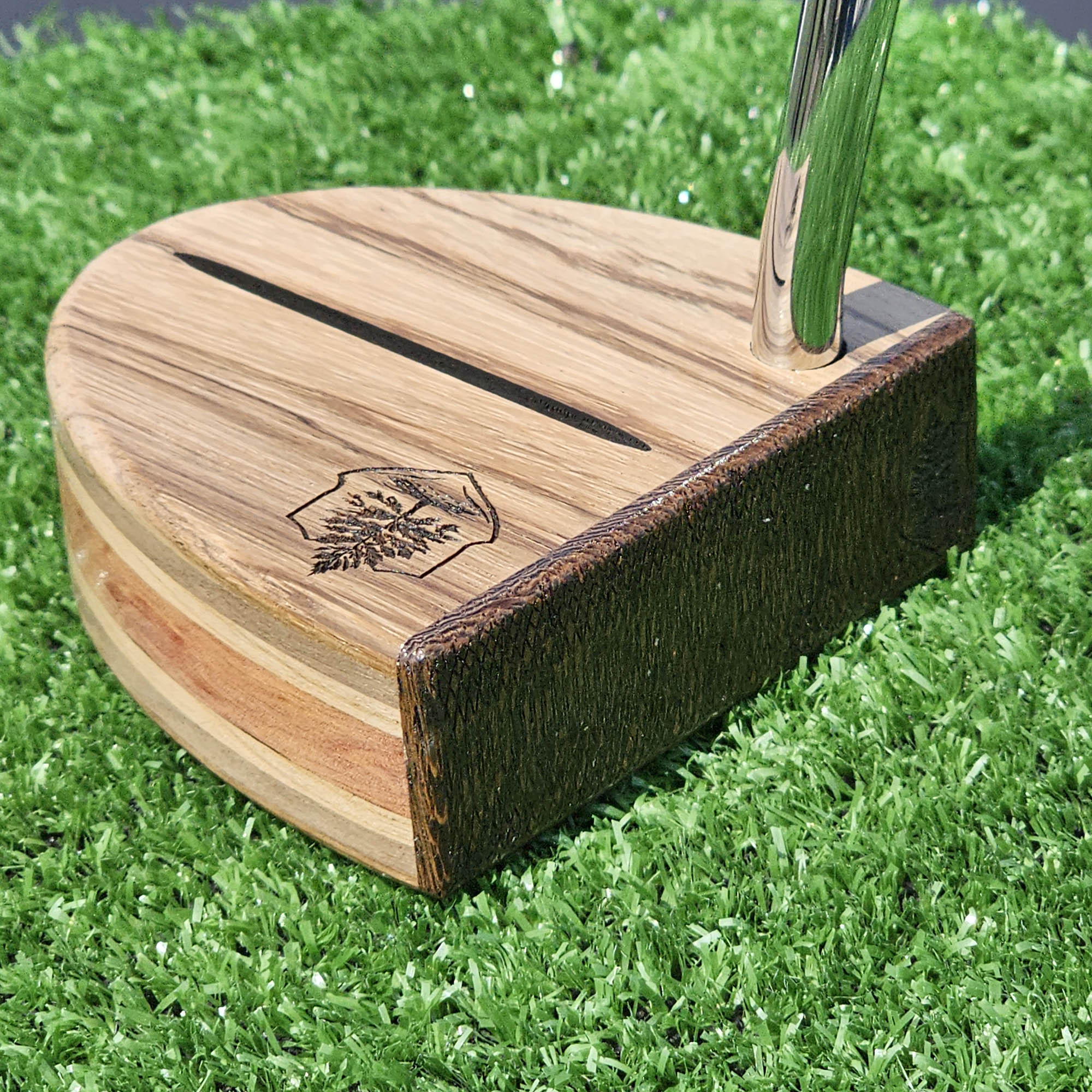 Zebrawood exotic wood Woodford putter with Cedar and layered body