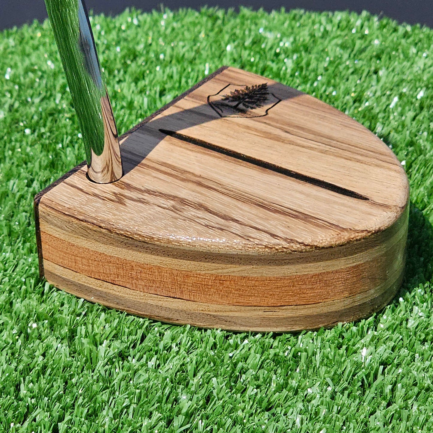 Zebrawood exotic wood Woodford putter with Cedar and layered body