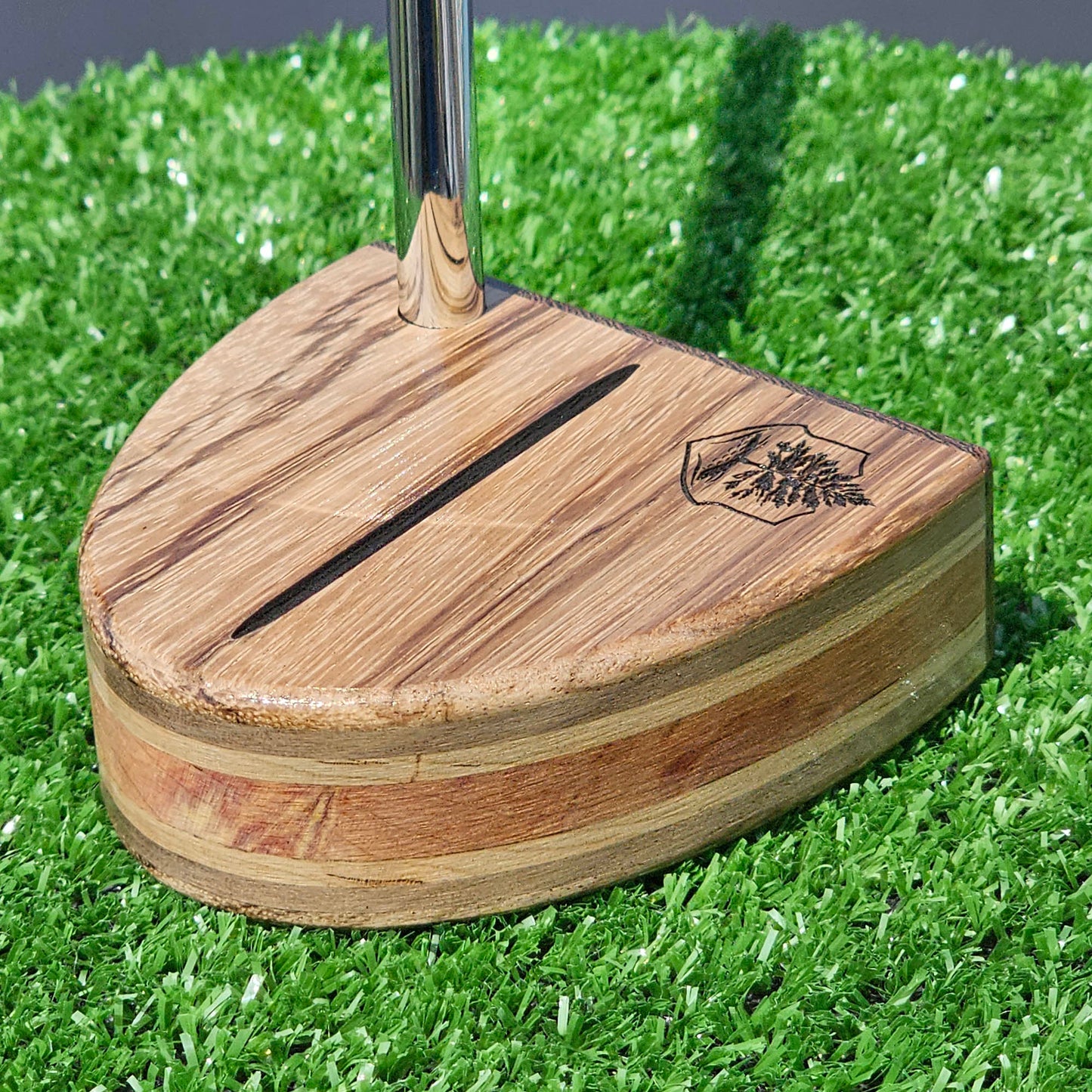 Zebrawood exotic wood Woodford putter with Cedar and layered body