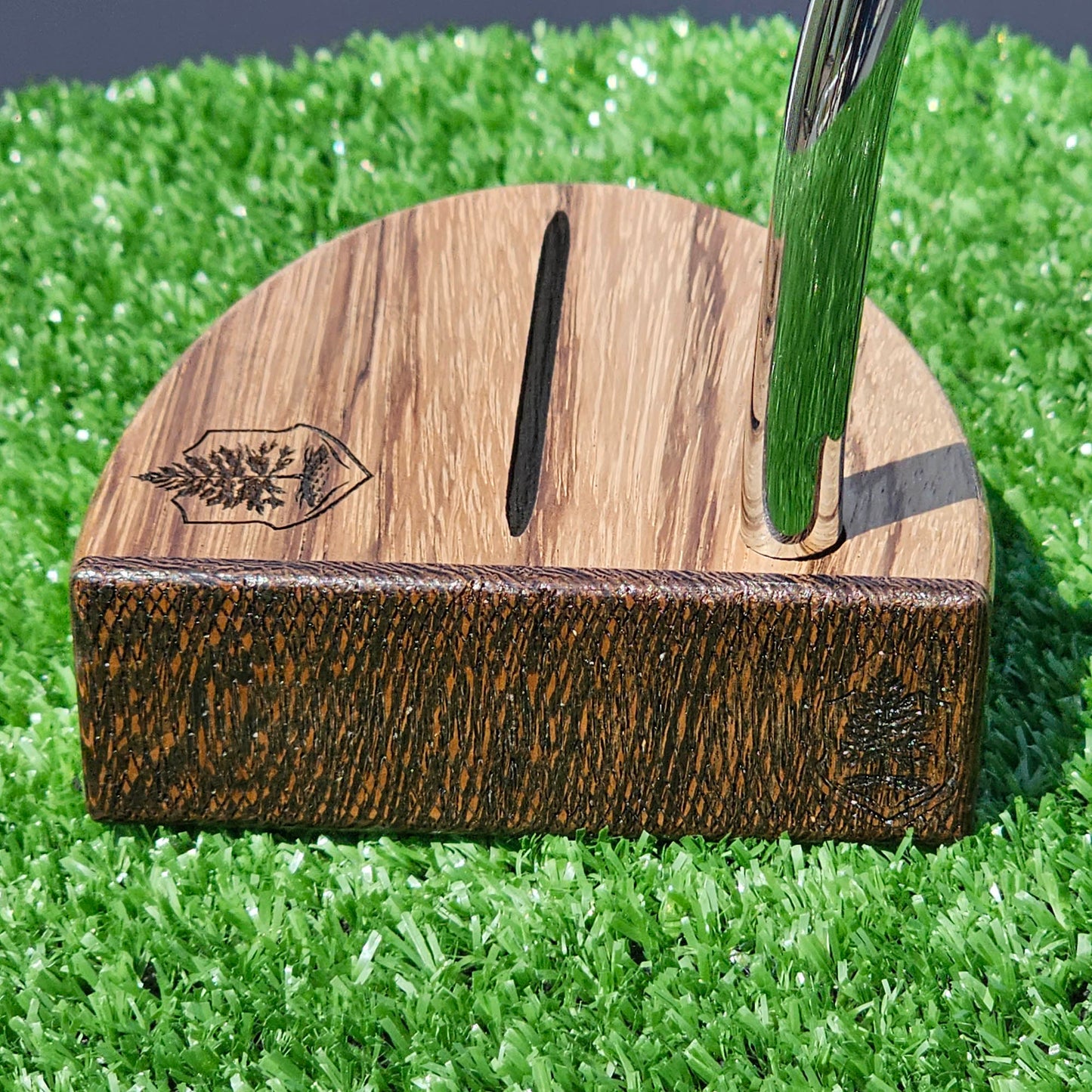 Zebrawood exotic wood Woodford putter with Cedar and layered body