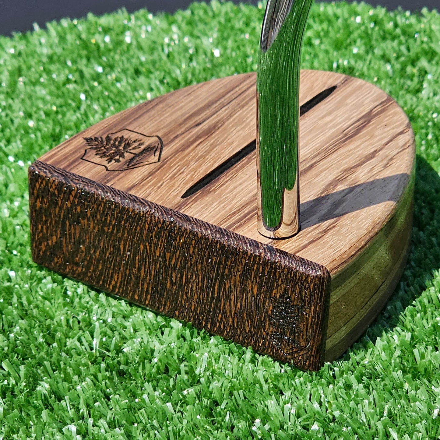 Zebrawood exotic wood Woodford putter with Cedar and layered body