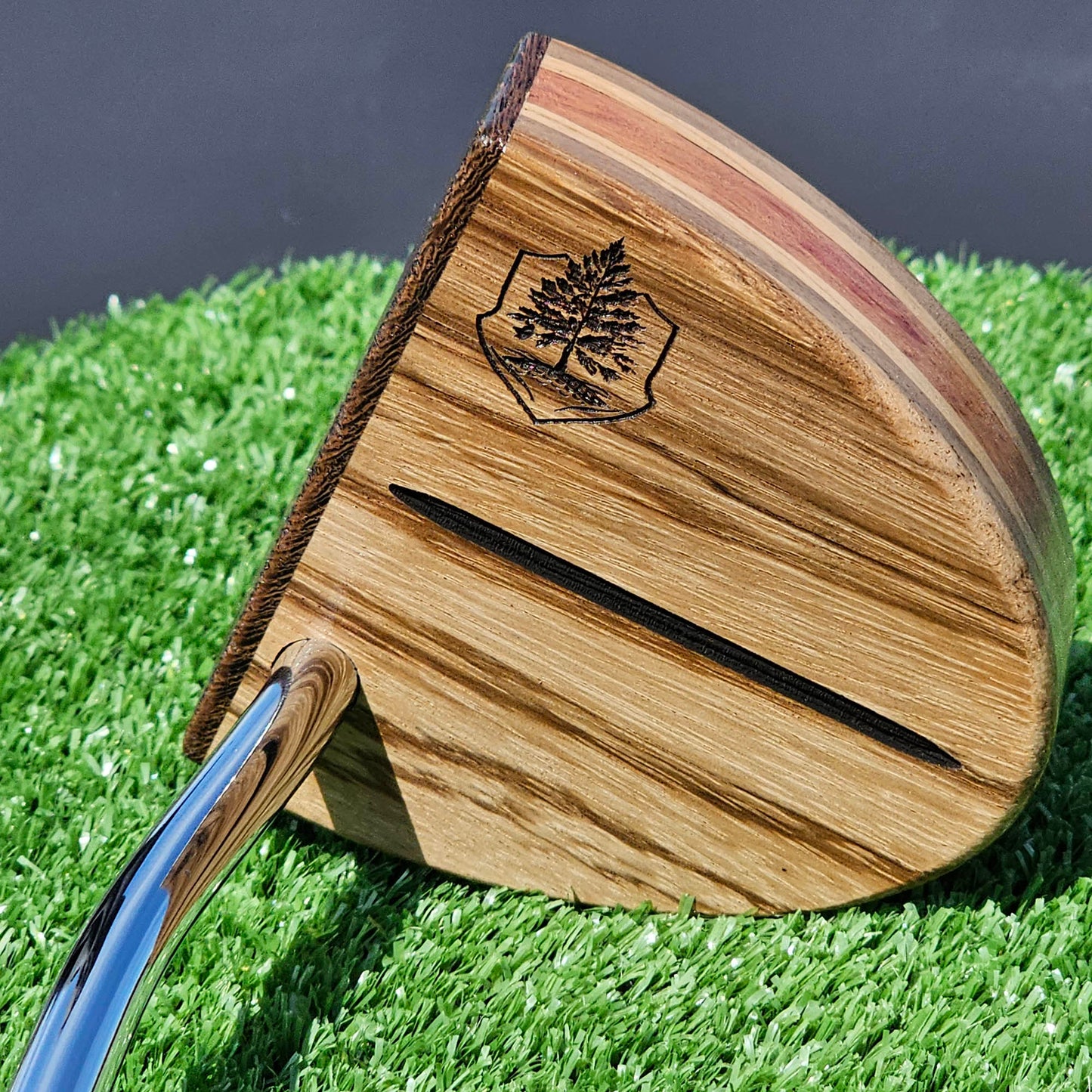 Zebrawood exotic wood Woodford putter with Cedar and layered body