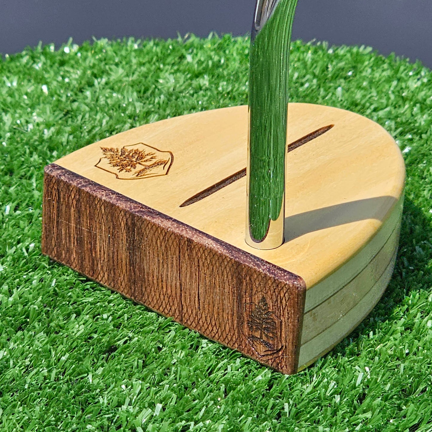 Yellowheart exotic wood Woodford putter with Cedar and layered body