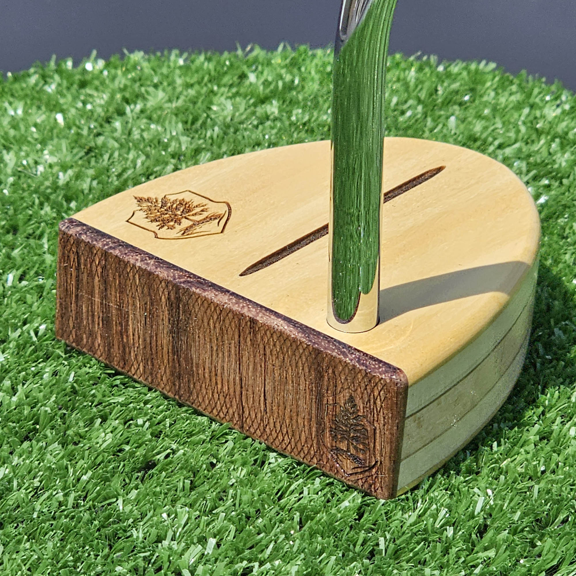 Yellowheart exotic wood Woodford putter with Cedar and layered body