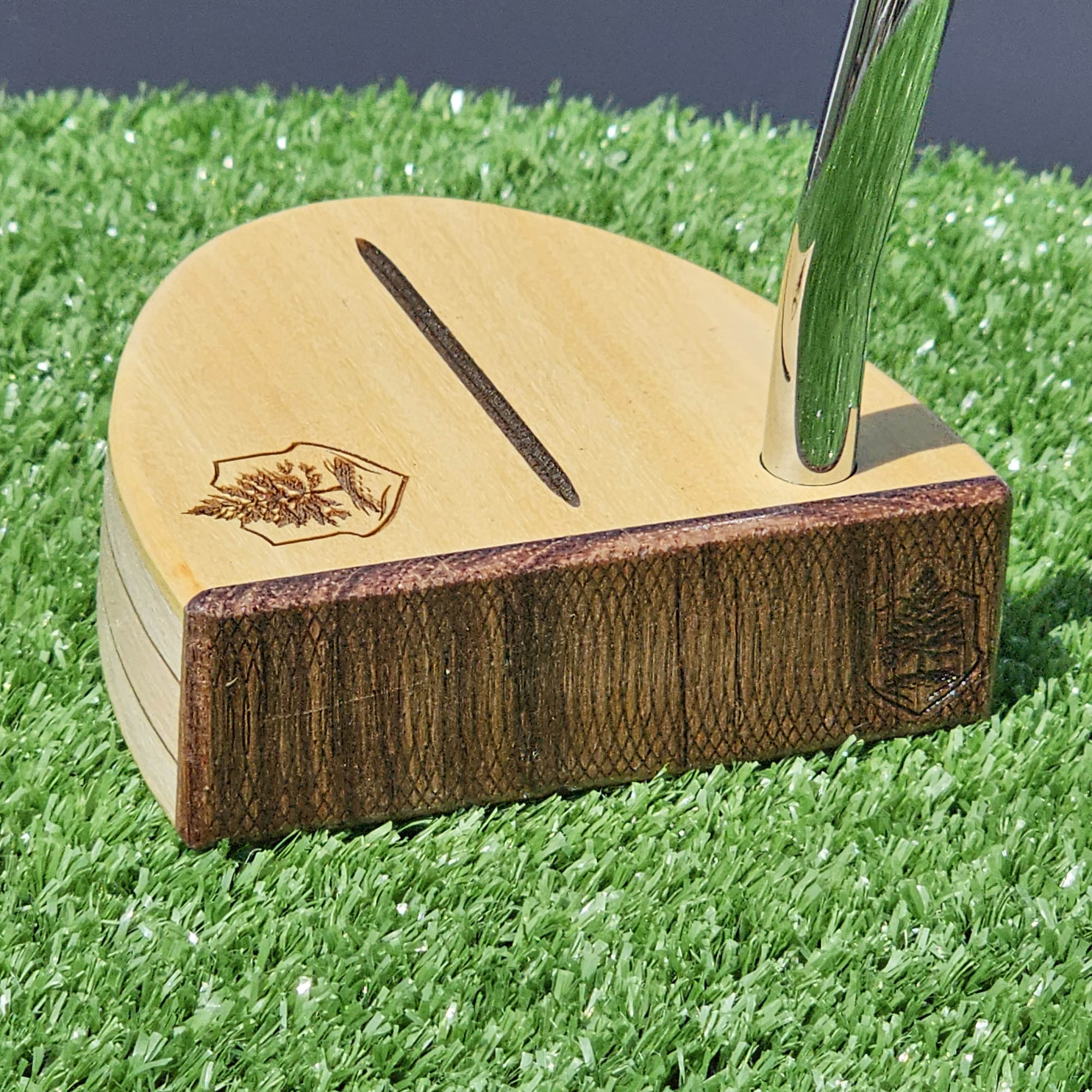 Yellowheart exotic wood Woodford putter with Cedar and layered body