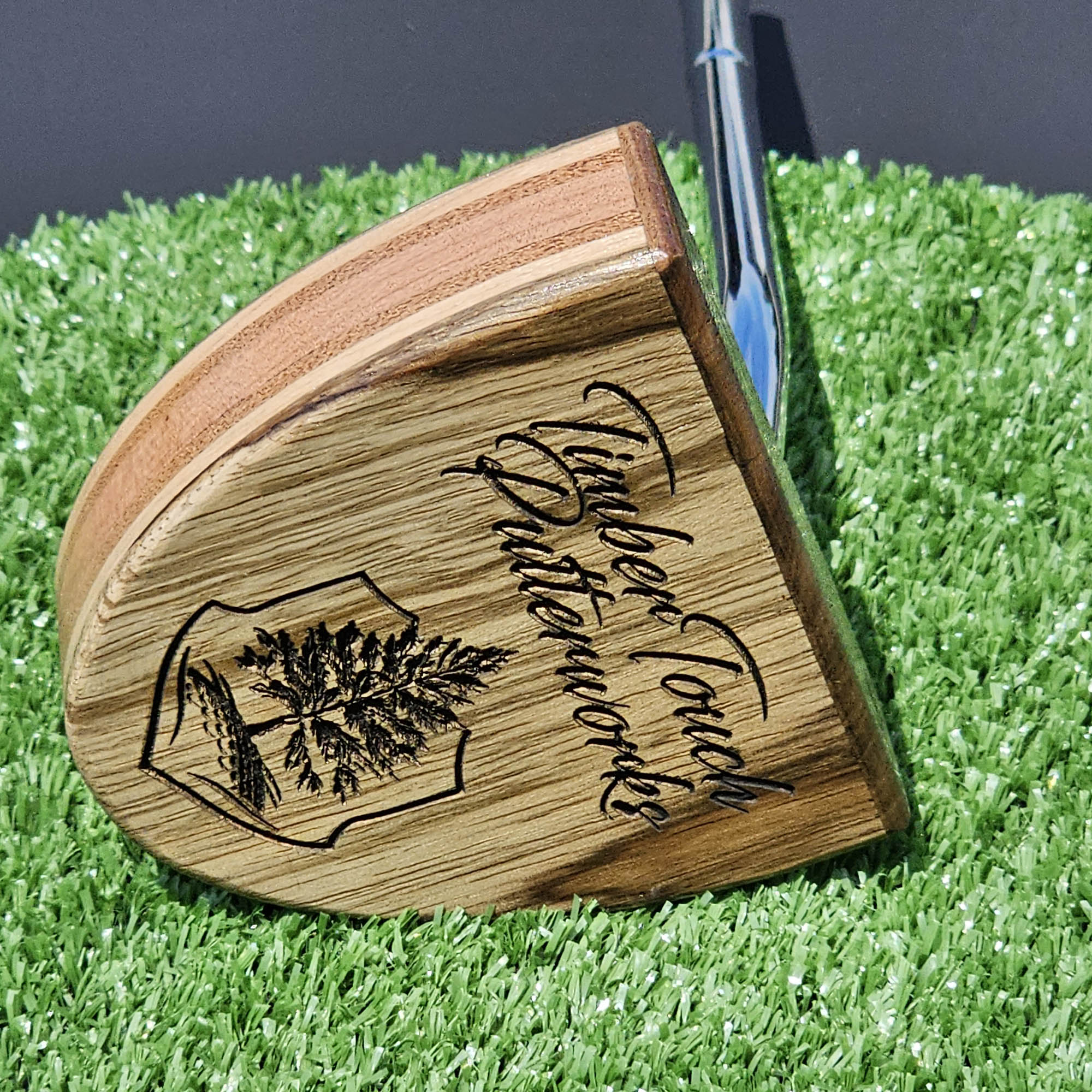 Black Limba exotic wood Woodford putter with Cedar and layered body