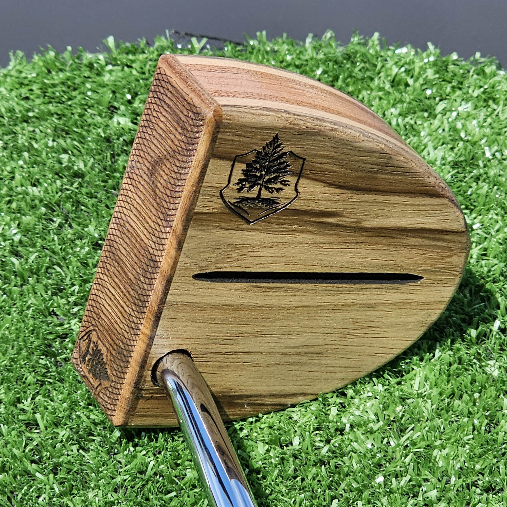 Black Limba exotic wood Woodford putter with Cedar and layered body