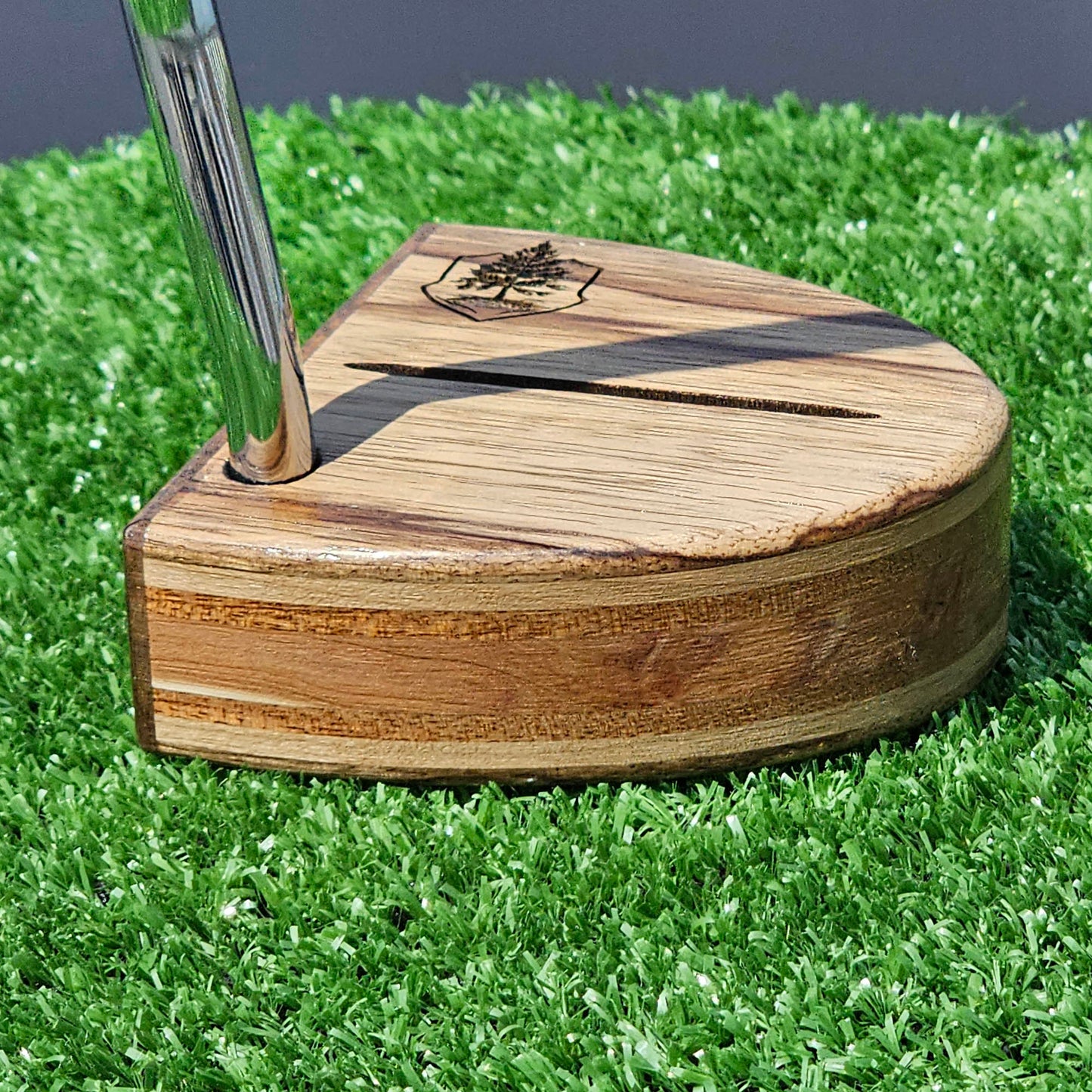 Black Limba exotic wood Woodford putter with Cedar and layered body