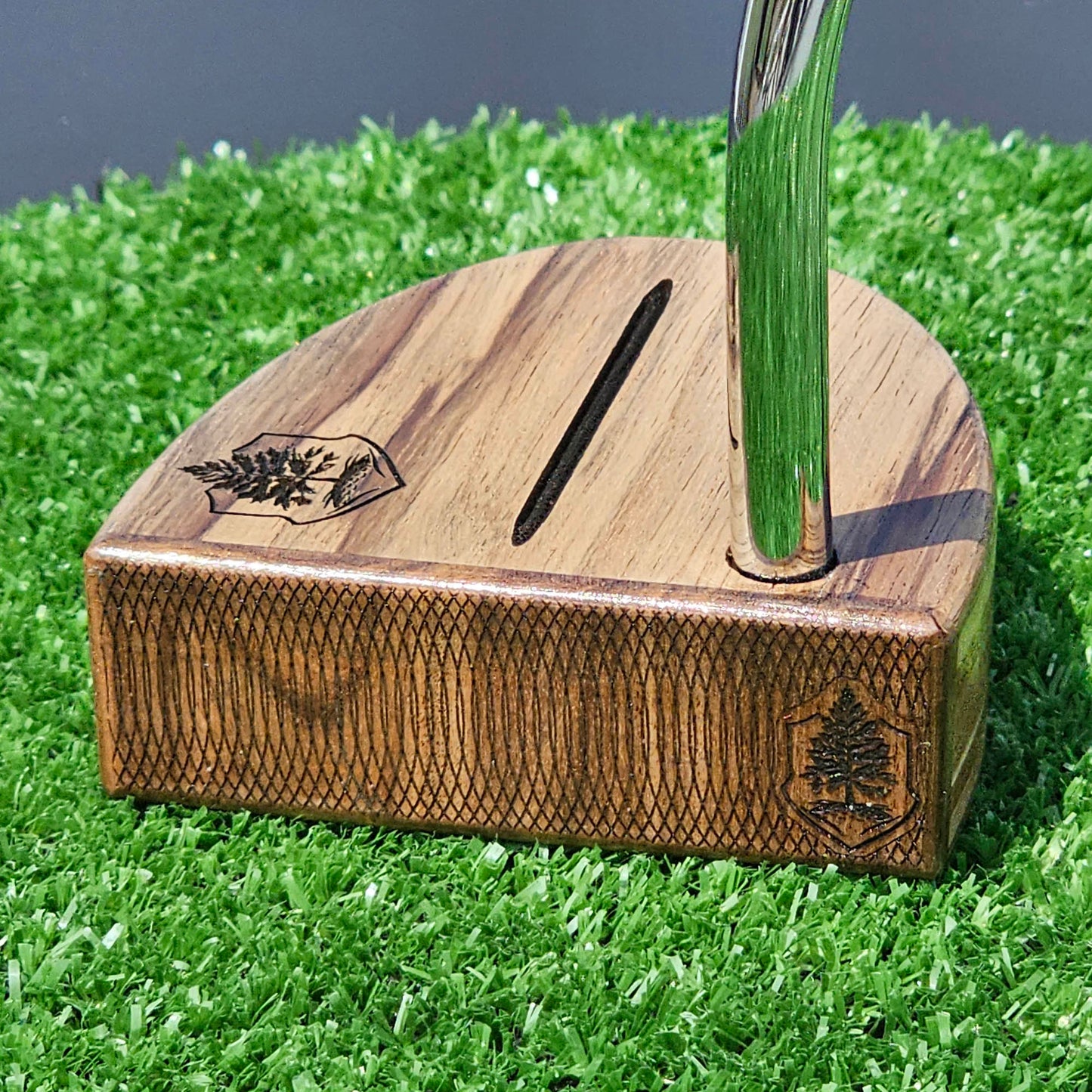 Black Limba exotic wood Woodford putter with Cedar and layered body