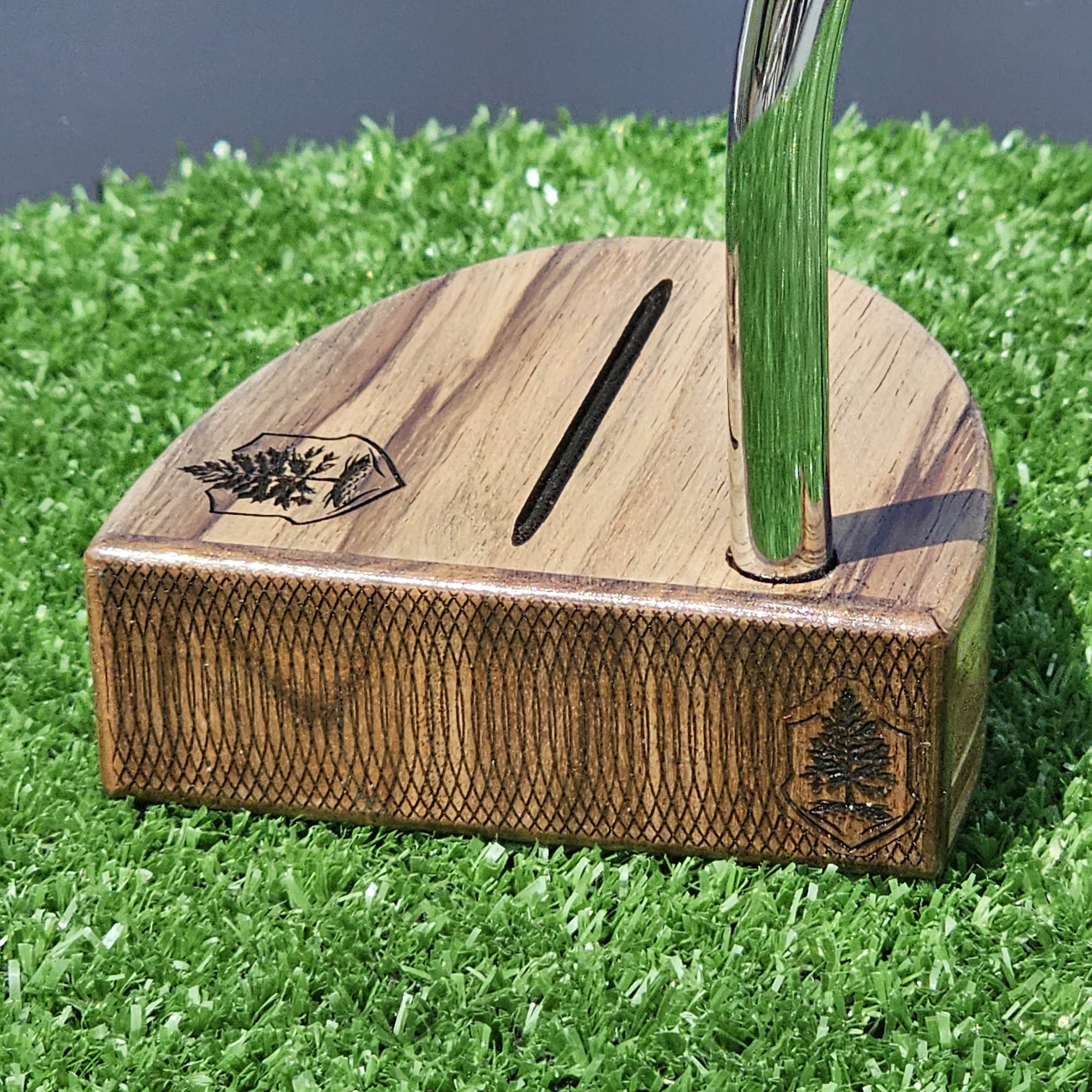 Black Limba exotic wood Woodford putter with Cedar and layered body