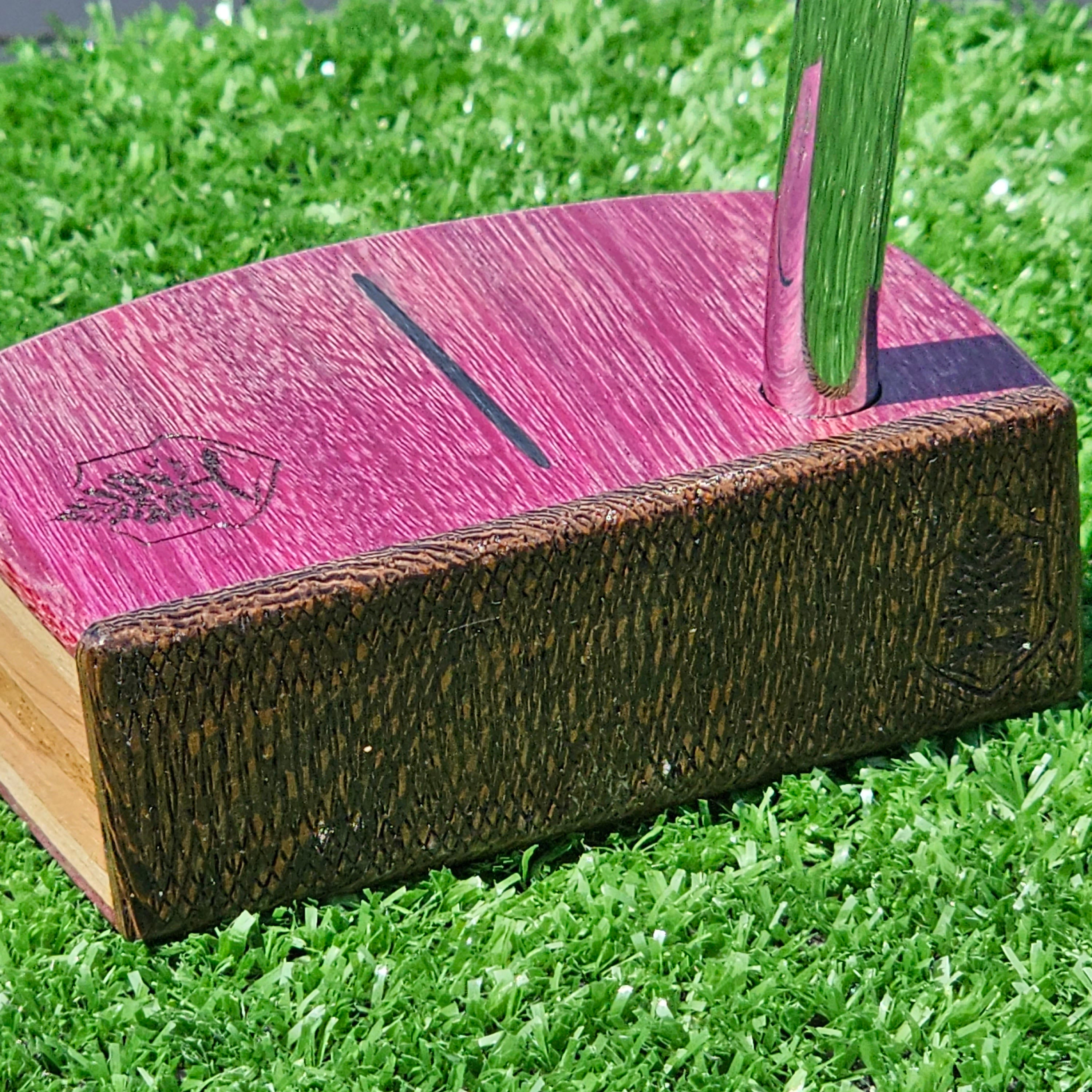 Purpleheart and Wenge face putter with multilayer body