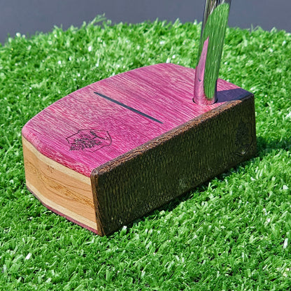 Purpleheart and Wenge face putter with multilayer body