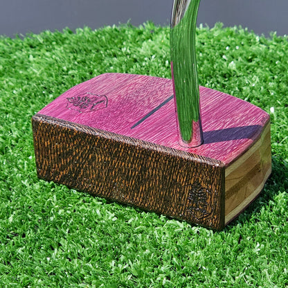 Purpleheart and Wenge face putter with multilayer body