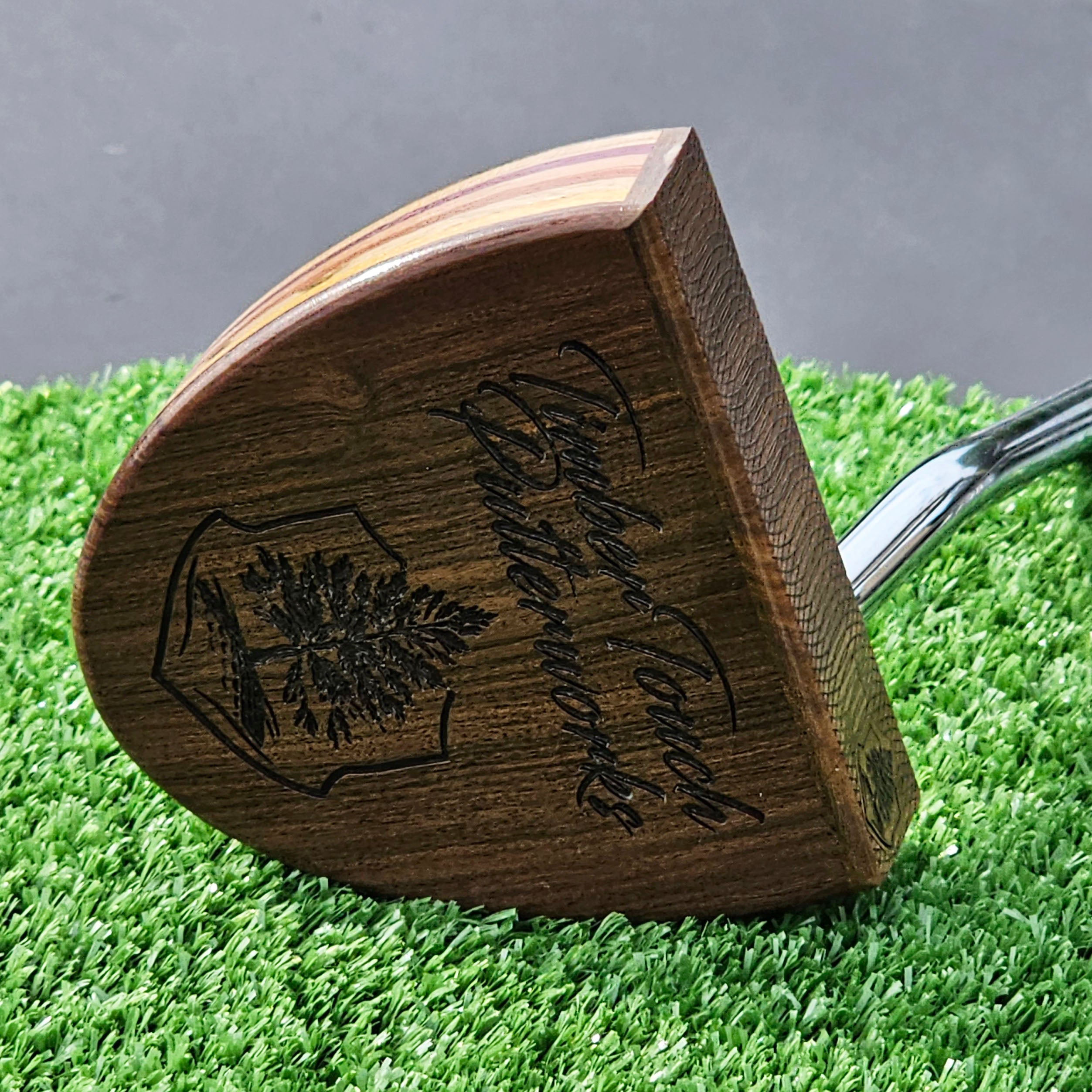 Rosewood exotic wood Woodford putter with unique layered body