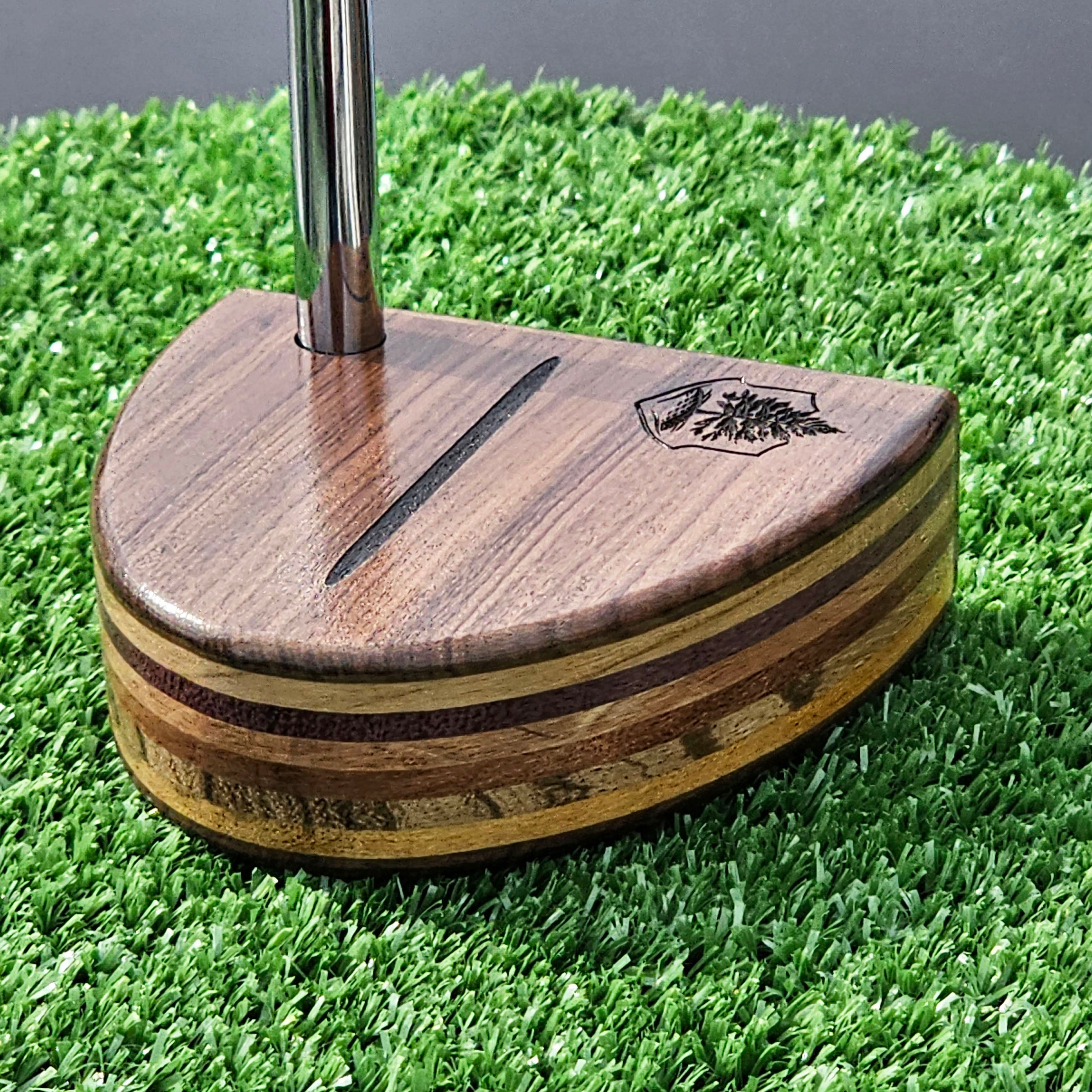 Rosewood exotic wood Woodford putter with unique layered body