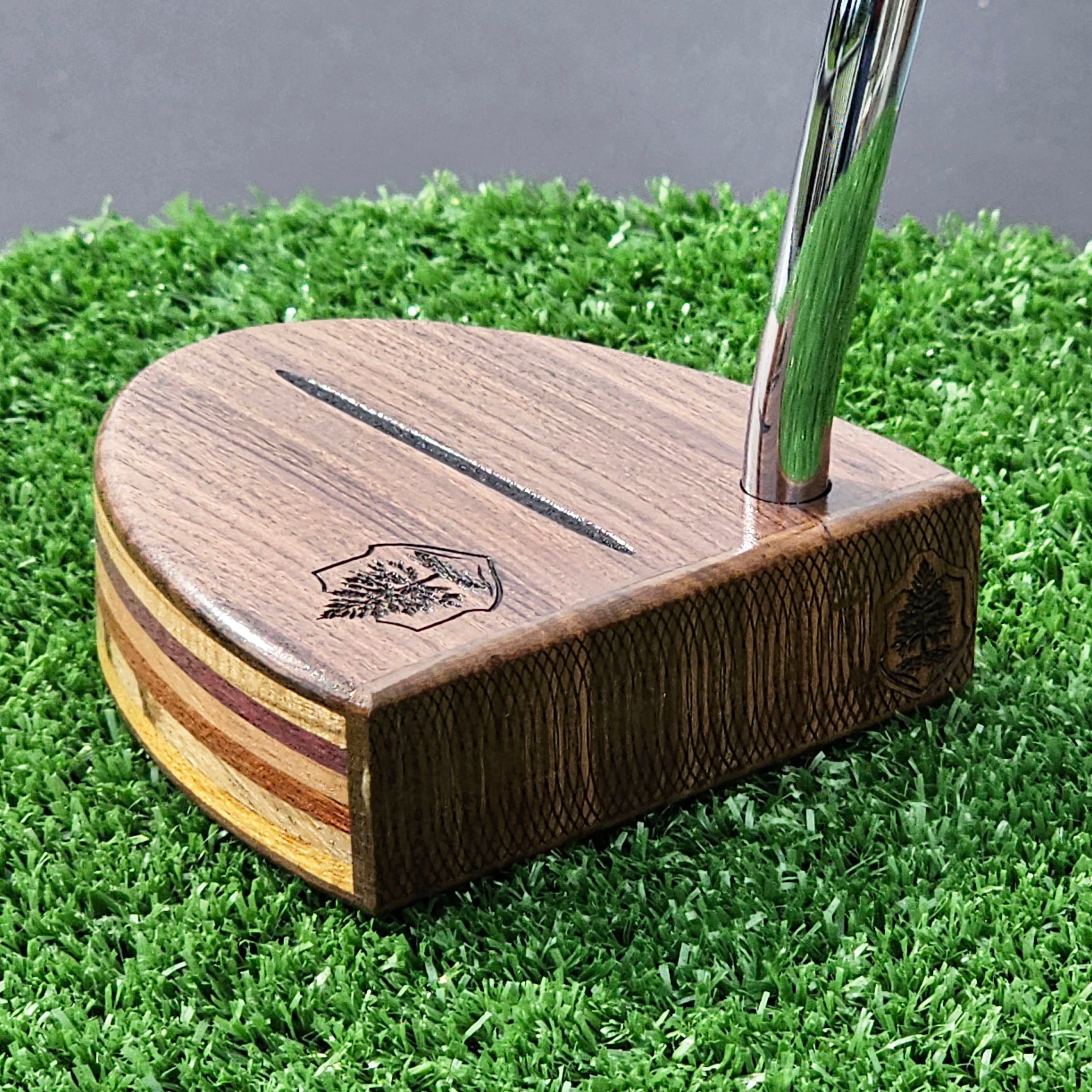 Rosewood exotic wood Woodford putter with unique layered body