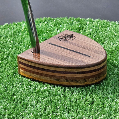 Rosewood exotic wood Woodford putter with unique layered body