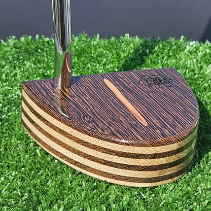 Wenge exotic wood Woodford putter with inlay and layered white limba body