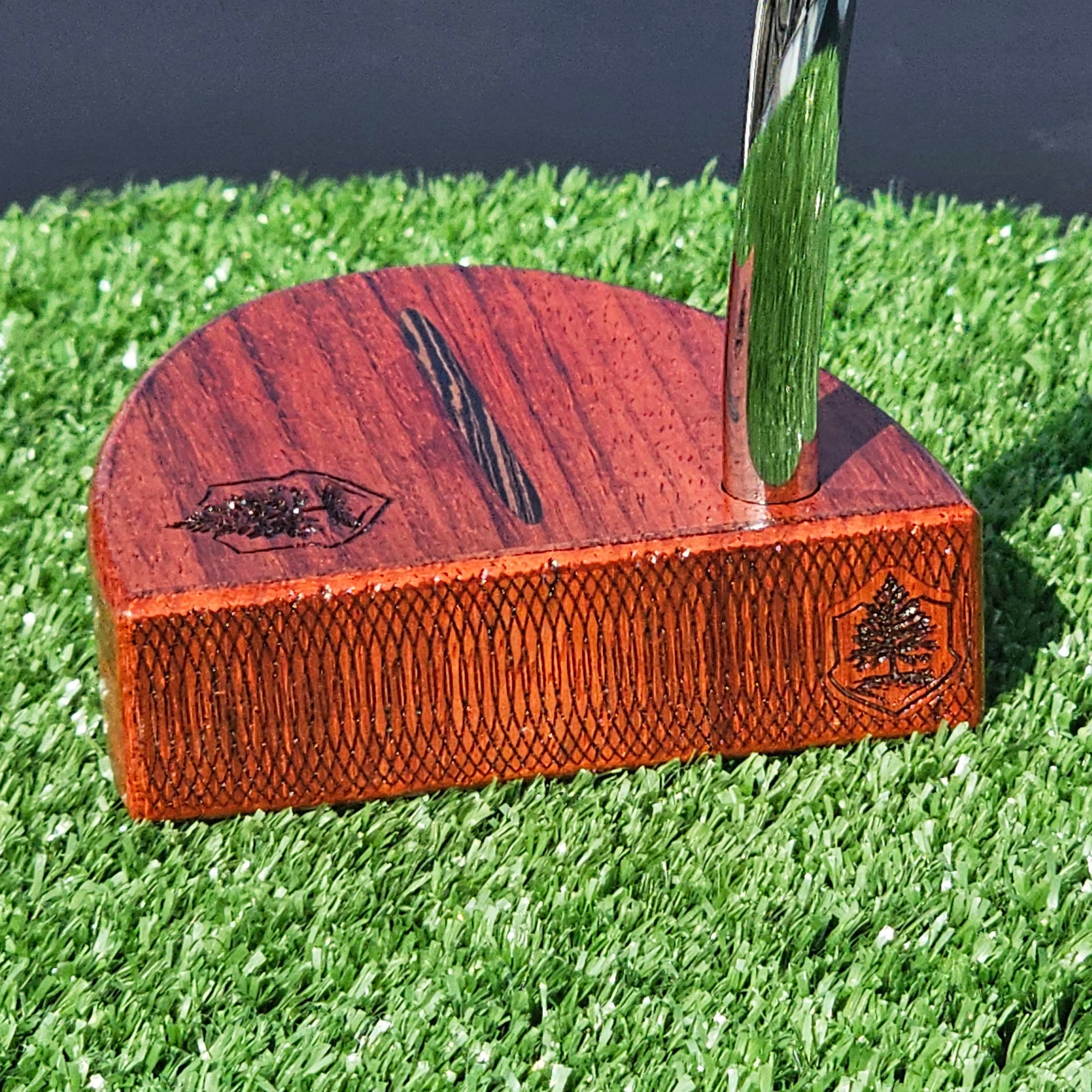 Padauk wood Woodford putter with exotic wood Wenge inlay