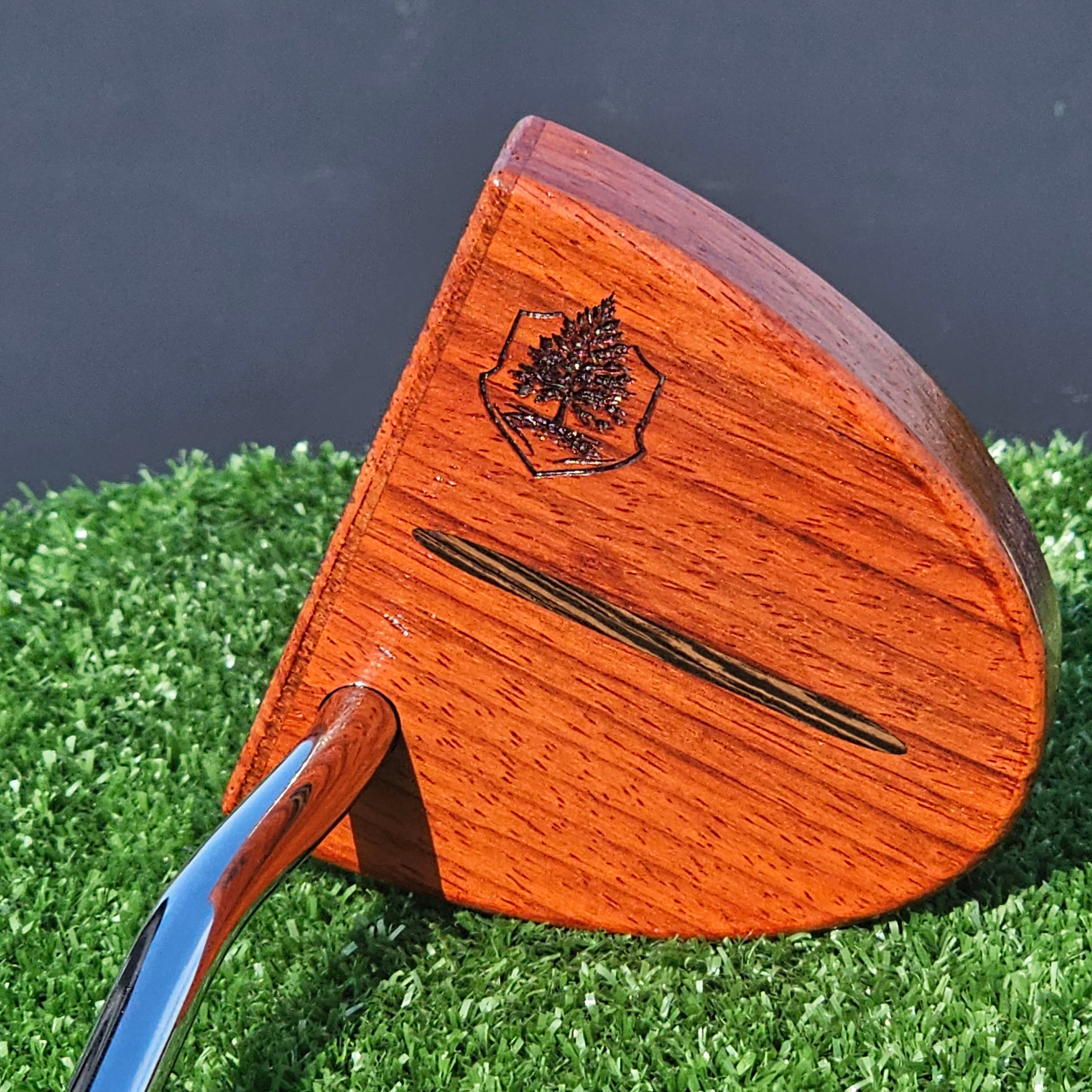 Padauk wood Woodford putter with exotic wood Wenge inlay