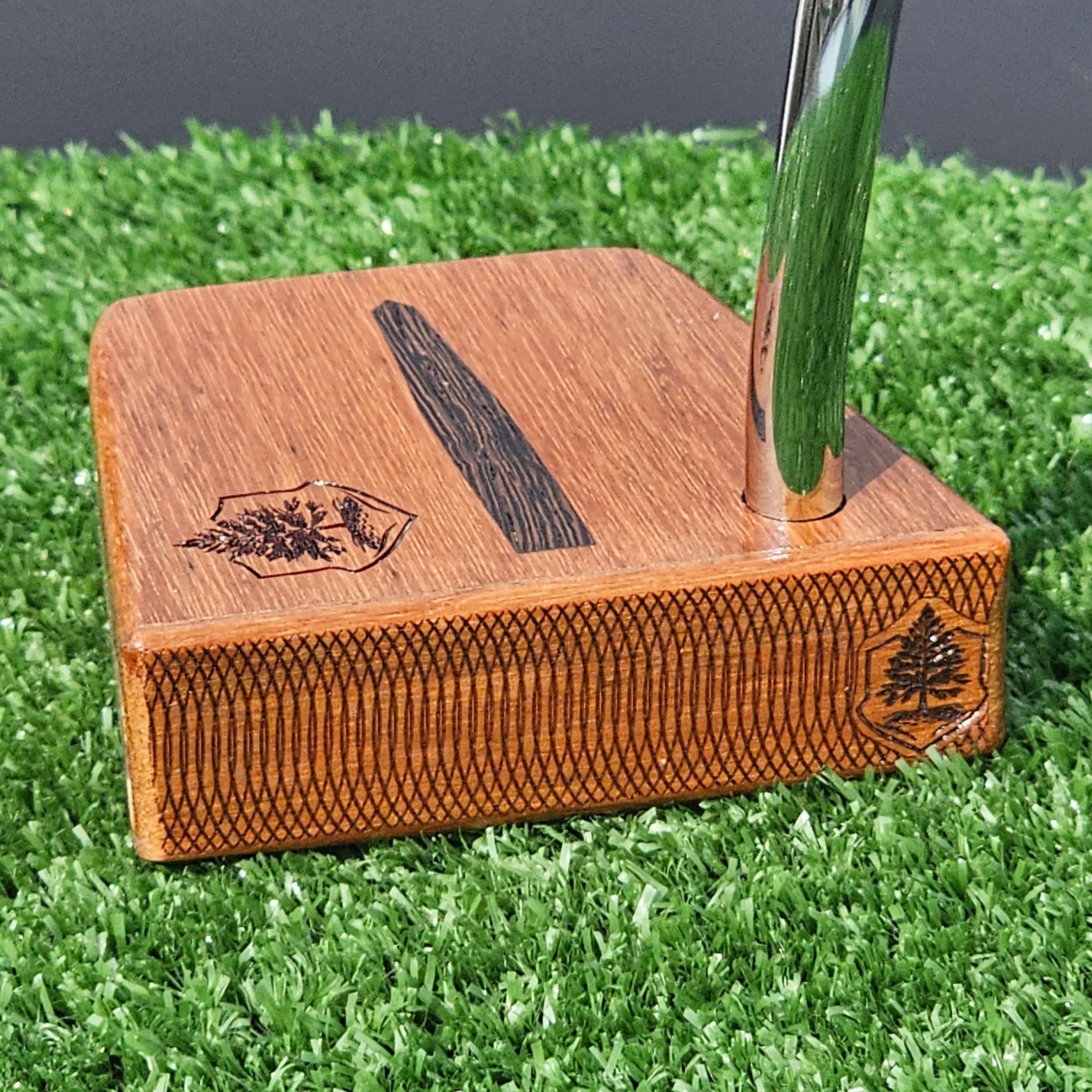 Osage Orange exotic wood golf putter with multilayer body